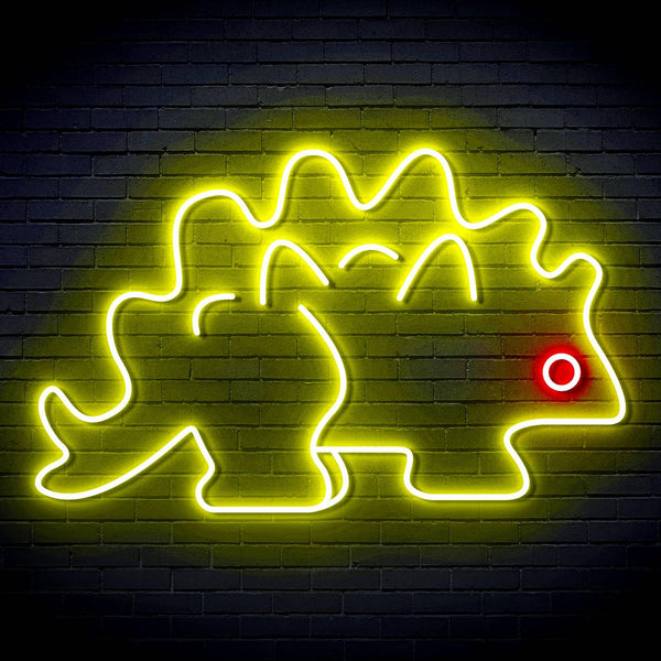 ADVPRO Stegosaurus Dinosaur Ultra-Bright LED Neon Sign fn-i4093 - Red & Yellow