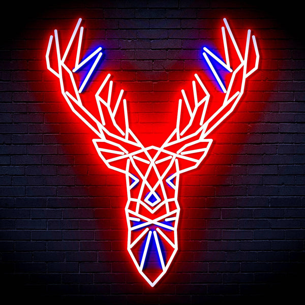 ADVPRO Origami Deer Head Face Ultra-Bright LED Neon Sign fn-i4094 - Blue & Red