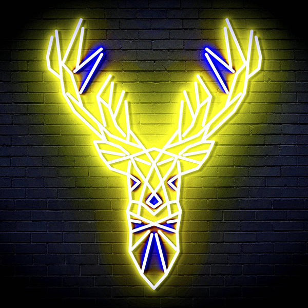 ADVPRO Origami Deer Head Face Ultra-Bright LED Neon Sign fn-i4094 - Blue & Yellow
