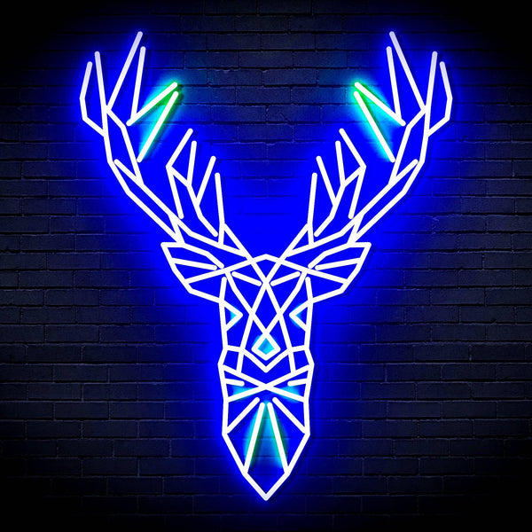 ADVPRO Origami Deer Head Face Ultra-Bright LED Neon Sign fn-i4094 - Green & Blue