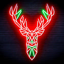 ADVPRO Origami Deer Head Face Ultra-Bright LED Neon Sign fn-i4094 - Green & Red