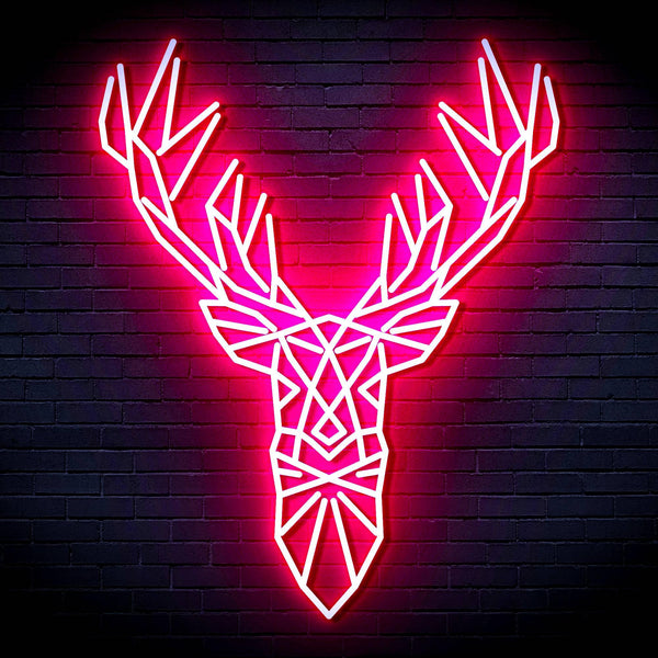 ADVPRO Origami Deer Head Face Ultra-Bright LED Neon Sign fn-i4094 - Pink