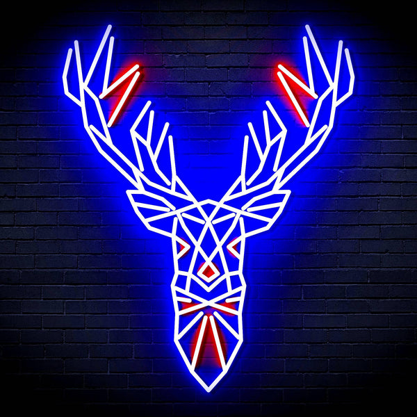 ADVPRO Origami Deer Head Face Ultra-Bright LED Neon Sign fn-i4094 - Red & Blue
