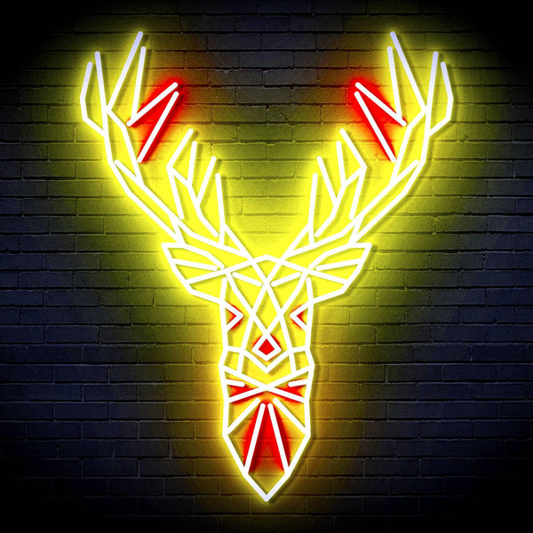 ADVPRO Origami Deer Head Face Ultra-Bright LED Neon Sign fn-i4094 - Red & Yellow