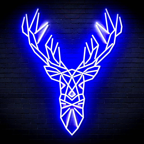 ADVPRO Origami Deer Head Face Ultra-Bright LED Neon Sign fn-i4094 - White & Blue