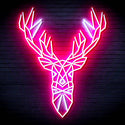 ADVPRO Origami Deer Head Face Ultra-Bright LED Neon Sign fn-i4094 - White & Pink