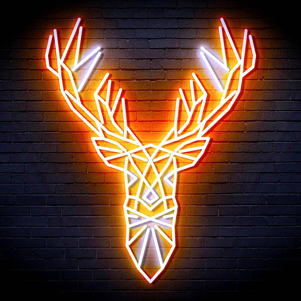 ADVPRO Origami Deer Head Face Ultra-Bright LED Neon Sign fn-i4094 - White & Orange