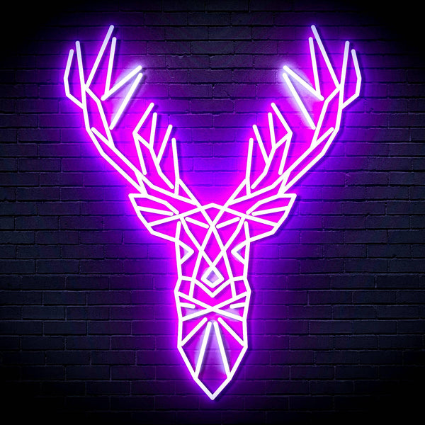 ADVPRO Origami Deer Head Face Ultra-Bright LED Neon Sign fn-i4094 - White & Purple