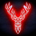 ADVPRO Origami Deer Head Face Ultra-Bright LED Neon Sign fn-i4094 - White & Red