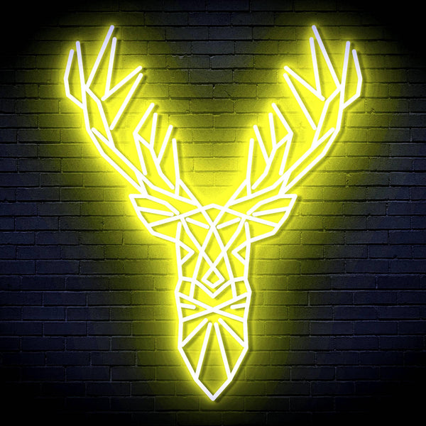 ADVPRO Origami Deer Head Face Ultra-Bright LED Neon Sign fn-i4094 - Yellow