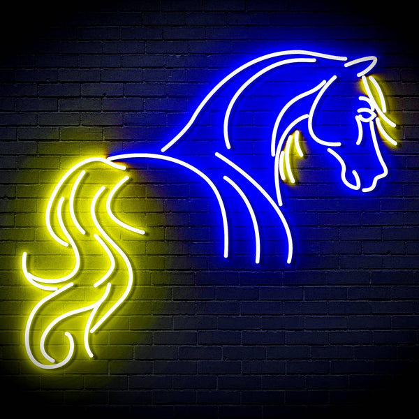 ADVPRO Horse Ultra-Bright LED Neon Sign fn-i4095 - Blue & Yellow