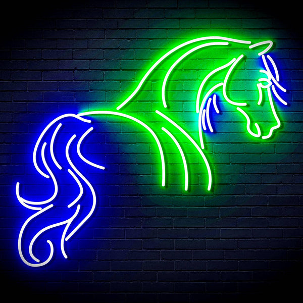 ADVPRO Horse Ultra-Bright LED Neon Sign fn-i4095 - Green & Blue