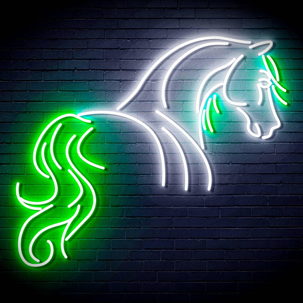 ADVPRO Horse Ultra-Bright LED Neon Sign fn-i4095 - White & Green