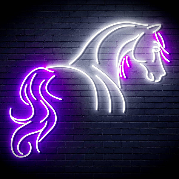 ADVPRO Horse Ultra-Bright LED Neon Sign fn-i4095 - White & Purple