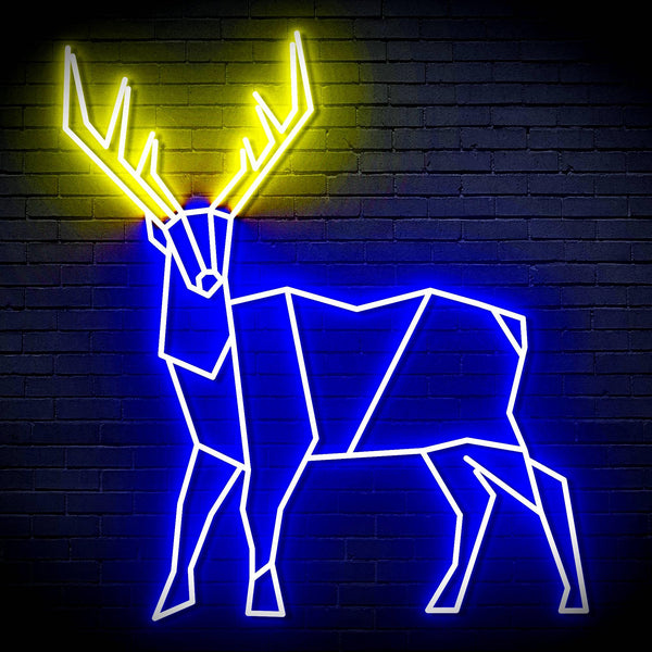 ADVPRO Origami Deer Ultra-Bright LED Neon Sign fn-i4097 - Blue & Yellow