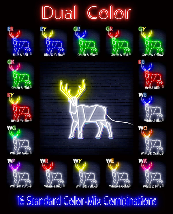 ADVPRO Origami Deer Ultra-Bright LED Neon Sign fn-i4097 - Dual-Color
