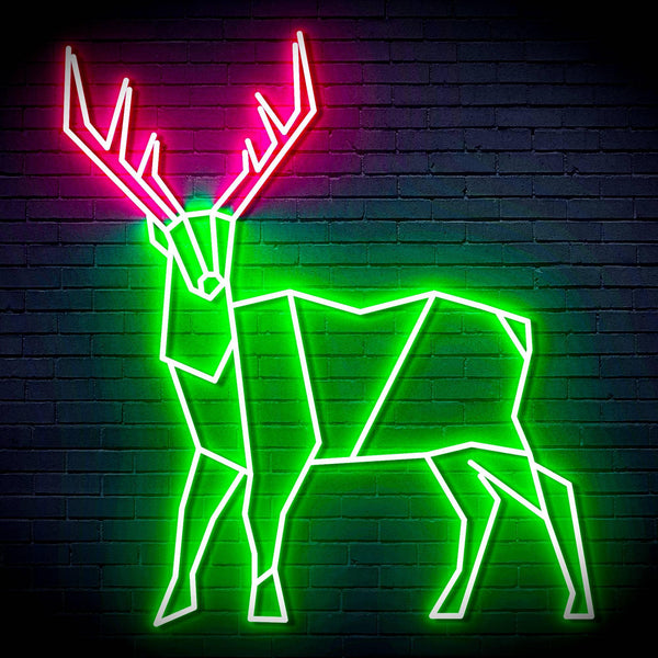 ADVPRO Origami Deer Ultra-Bright LED Neon Sign fn-i4097 - Green & Pink