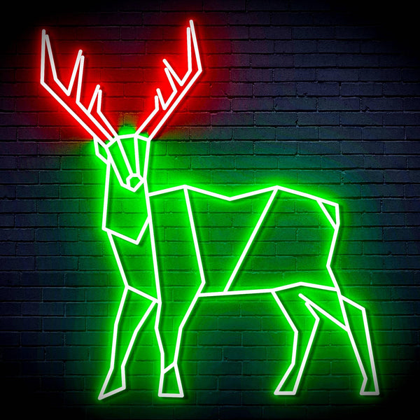 ADVPRO Origami Deer Ultra-Bright LED Neon Sign fn-i4097 - Green & Red