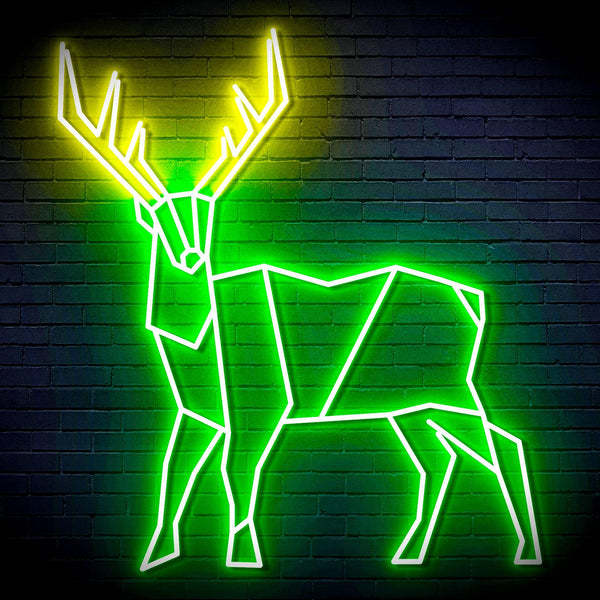 ADVPRO Origami Deer Ultra-Bright LED Neon Sign fn-i4097 - Green & Yellow