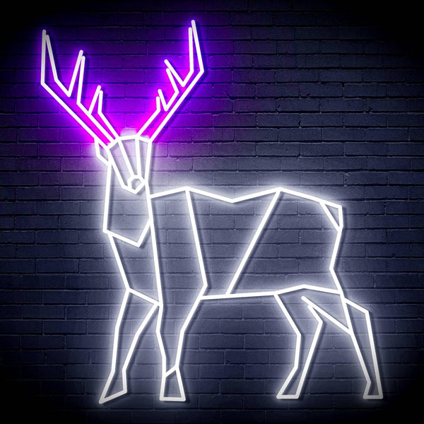 ADVPRO Origami Deer Ultra-Bright LED Neon Sign fn-i4097 - White & Purple
