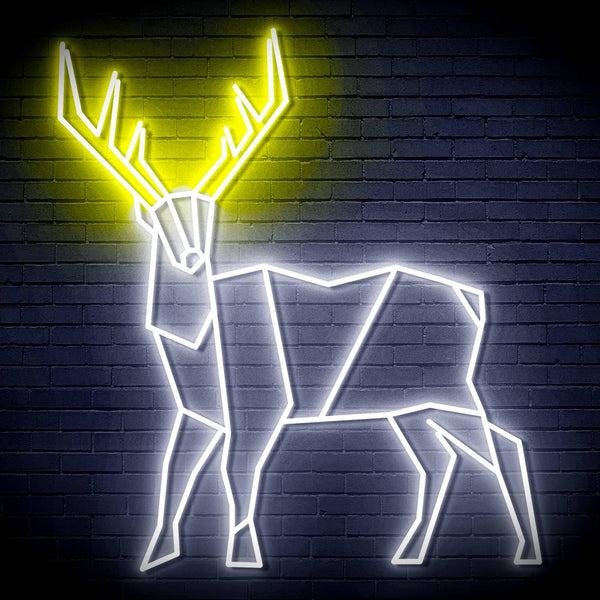 ADVPRO Origami Deer Ultra-Bright LED Neon Sign fn-i4097 - White & Yellow
