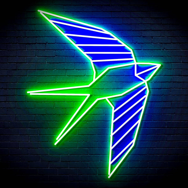 ADVPRO Origami Swallow Ultra-Bright LED Neon Sign fn-i4098 - Green & Blue