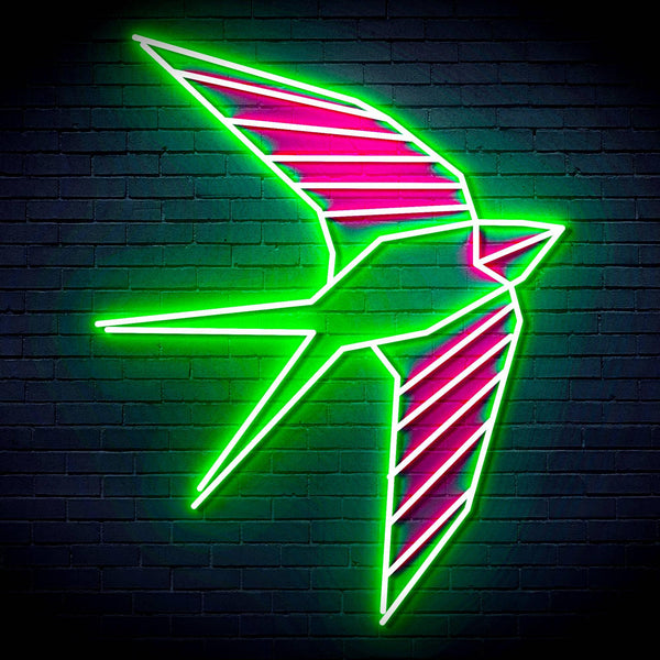 ADVPRO Origami Swallow Ultra-Bright LED Neon Sign fn-i4098 - Green & Pink