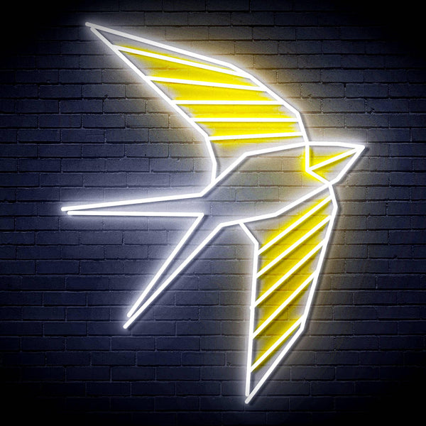 ADVPRO Origami Swallow Ultra-Bright LED Neon Sign fn-i4098 - White & Golden Yellow