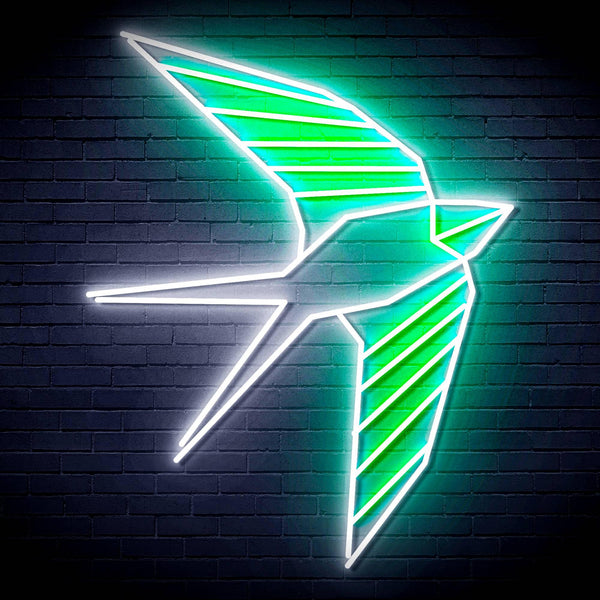 ADVPRO Origami Swallow Ultra-Bright LED Neon Sign fn-i4098 - White & Green