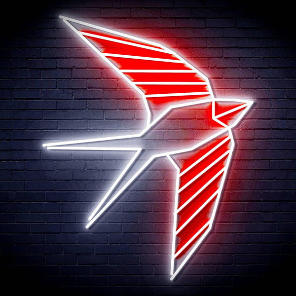 ADVPRO Origami Swallow Ultra-Bright LED Neon Sign fn-i4098 - White & Red