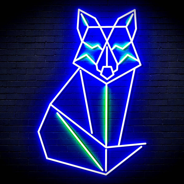 ADVPRO Origami Wolf Ultra-Bright LED Neon Sign fn-i4099 - Green & Blue