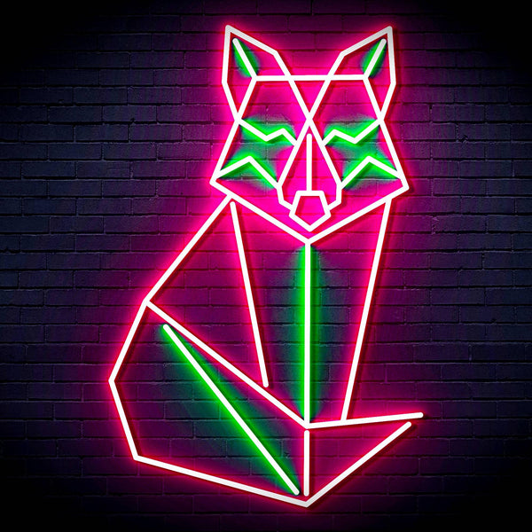 ADVPRO Origami Wolf Ultra-Bright LED Neon Sign fn-i4099 - Green & Pink