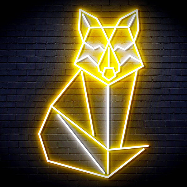 ADVPRO Origami Wolf Ultra-Bright LED Neon Sign fn-i4099 - White & Golden Yellow