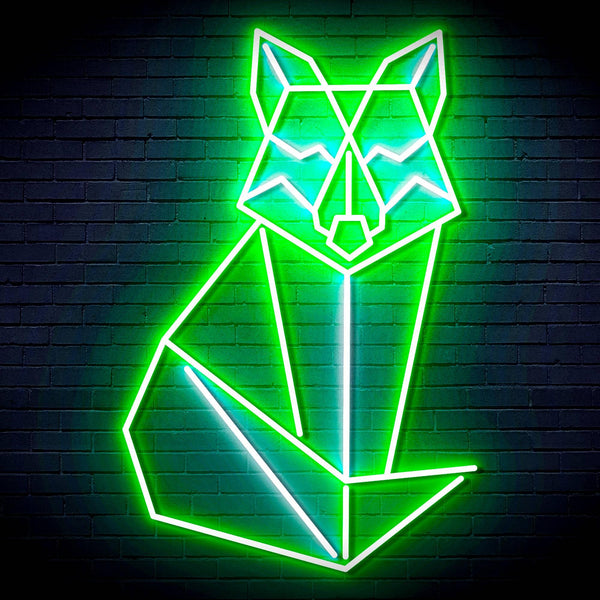 ADVPRO Origami Wolf Ultra-Bright LED Neon Sign fn-i4099 - White & Green
