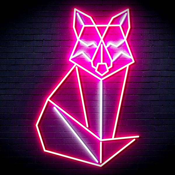 ADVPRO Origami Wolf Ultra-Bright LED Neon Sign fn-i4099 - White & Pink