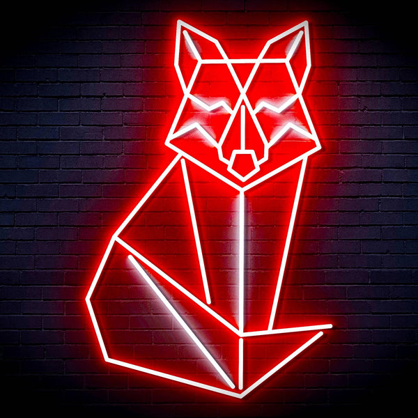 ADVPRO Origami Wolf Ultra-Bright LED Neon Sign fn-i4099 - White & Red