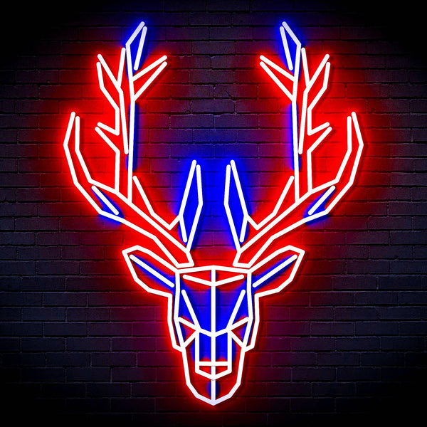 ADVPRO Origami Deer Head Face Ultra-Bright LED Neon Sign fn-i4101 - Blue & Red