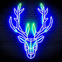 ADVPRO Origami Deer Head Face Ultra-Bright LED Neon Sign fn-i4101 - Green & Blue