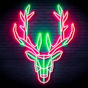 ADVPRO Origami Deer Head Face Ultra-Bright LED Neon Sign fn-i4101 - Green & Pink