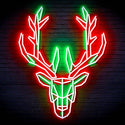 ADVPRO Origami Deer Head Face Ultra-Bright LED Neon Sign fn-i4101 - Green & Red