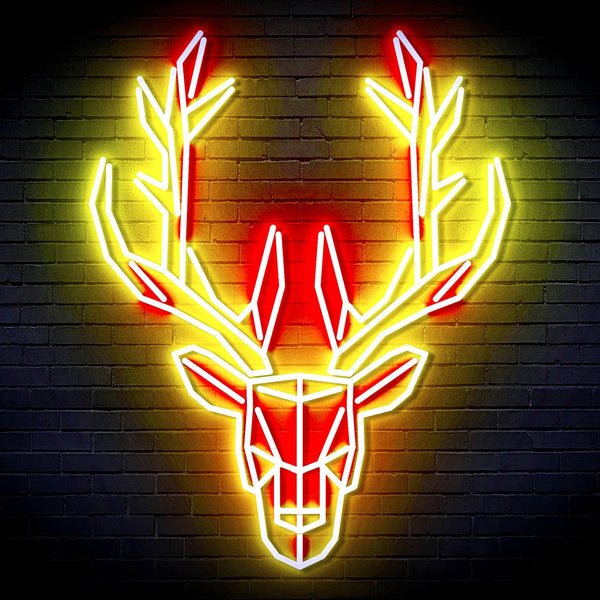 ADVPRO Origami Deer Head Face Ultra-Bright LED Neon Sign fn-i4101 - Red & Yellow