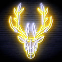 ADVPRO Origami Deer Head Face Ultra-Bright LED Neon Sign fn-i4101 - White & Golden Yellow