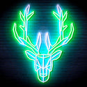 ADVPRO Origami Deer Head Face Ultra-Bright LED Neon Sign fn-i4101 - White & Green