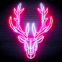 ADVPRO Origami Deer Head Face Ultra-Bright LED Neon Sign fn-i4101 - White & Pink