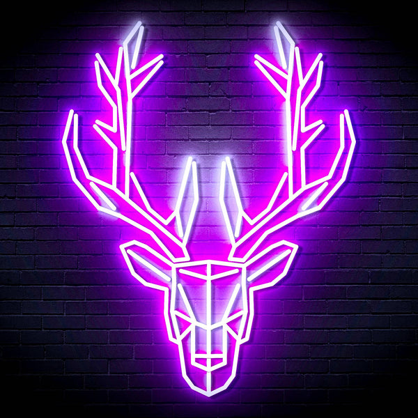 ADVPRO Origami Deer Head Face Ultra-Bright LED Neon Sign fn-i4101 - White & Purple