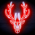ADVPRO Origami Deer Head Face Ultra-Bright LED Neon Sign fn-i4101 - White & Red