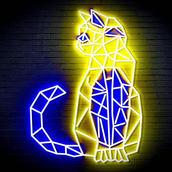 ADVPRO Origami Cat Ultra-Bright LED Neon Sign fn-i4102 - Blue & Yellow