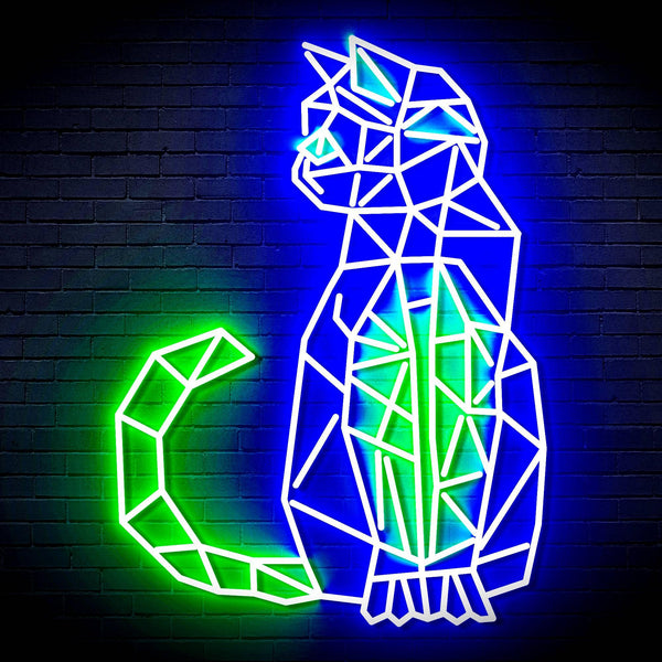 ADVPRO Origami Cat Ultra-Bright LED Neon Sign fn-i4102 - Green & Blue