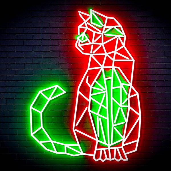 ADVPRO Origami Cat Ultra-Bright LED Neon Sign fn-i4102 - Green & Red