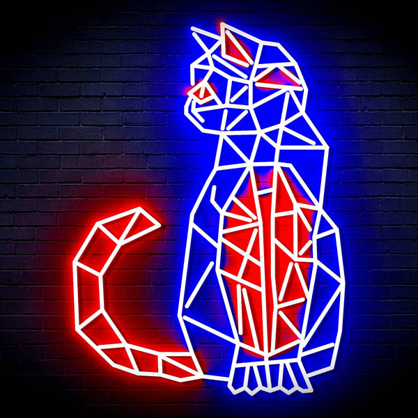 ADVPRO Origami Cat Ultra-Bright LED Neon Sign fn-i4102 - Red & Blue
